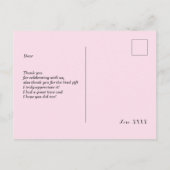 blanke katje, kitten, dieren bedankt je kaart (Achterkant)