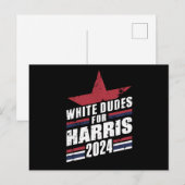 Blanke Kerels Voor Kamala Harris 2024 Briefkaart (Voorkant / Achterkant)