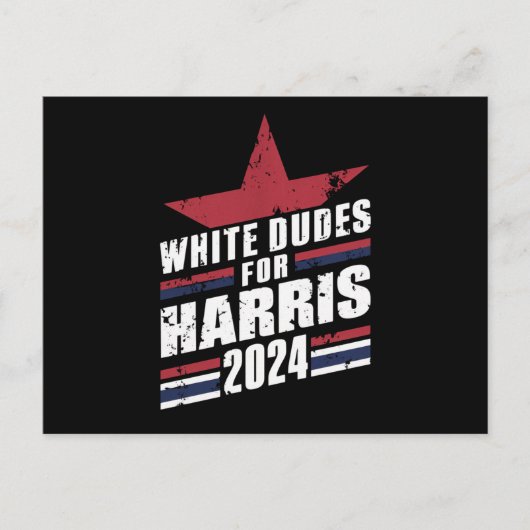 Blanke Kerels Voor Kamala Harris 2024 Briefkaart (Voorkant)