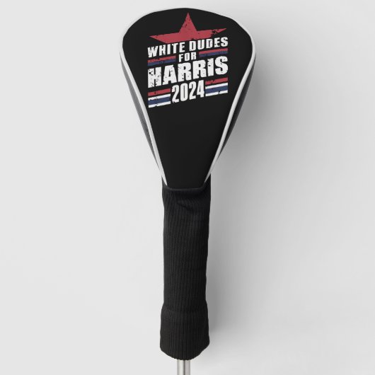 Blanke kerels voor Kamala Harris 2024 Golfheadcover (Voorkant)