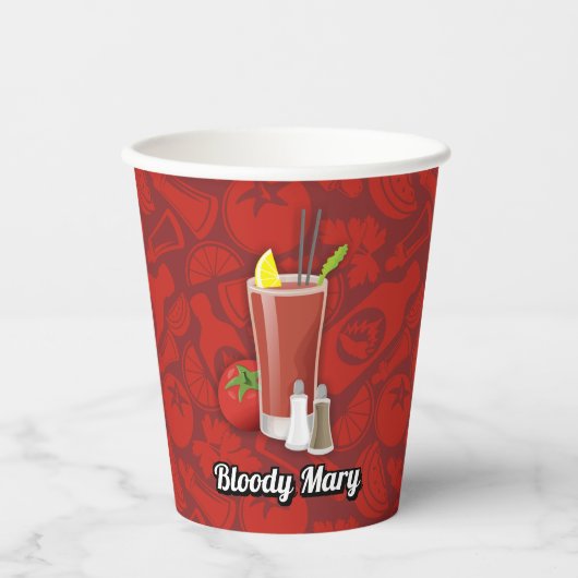 Blanke Mary Cocktail Paper Cups Papieren Bekers (Voorkant)
