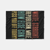 Blanke Rechtse Republikeinse Man Fleece Deken (Voorkant (Horizontaal))