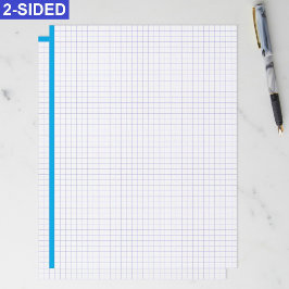 Blanke technische ruitjespapiervellen (blauwe lijn briefhoofd
