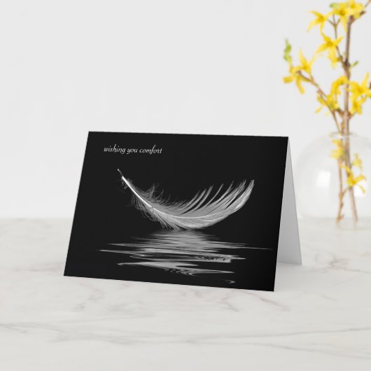 blanke veer reflecteert sympathie kaart (Gele Bloem)