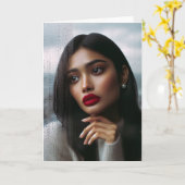  blanke vrouw huilt in de regen kaart (Gele Bloem)