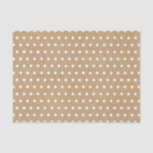 Blanke witte pokadots op Faux Brown Kraft Tissuepapier (Voorkant)