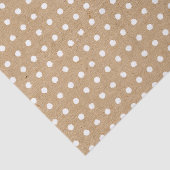 Blanke witte pokadots op Faux Brown Kraft Tissuepapier (Detail)