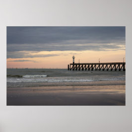 Blankenberge sunset, Belgische kust Poster