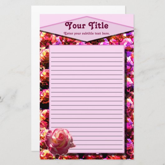 Blankerend Roos Briefpapier (Voorkant / Achterkant)