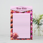 Blankerend Roos Briefpapier (Staand voorkant)