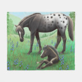 Blanket Appaloosa Horse and Foal Fleece Blanket (Voorkant (Horizontaal))