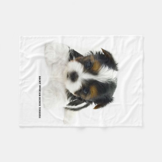 Blanket - Biewer Terrier Puppy Fleece Deken (Voorkant (Horizontaal))