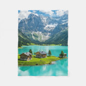 Blanket Bliss: Escape naar een Alpine Paradise Fleece Deken (Voorkant)