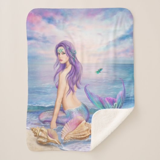 Blanket Blue Mermaid Sherpa Deken (Voorkant)