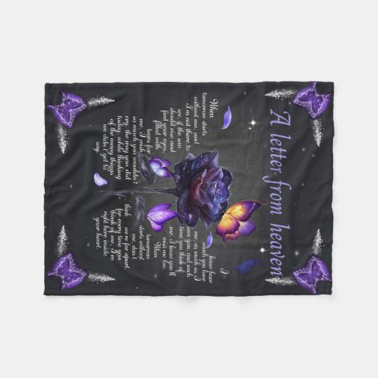Blanket Butterfly a Letter from Heaven Fleece Deken (Voorkant (Horizontaal))