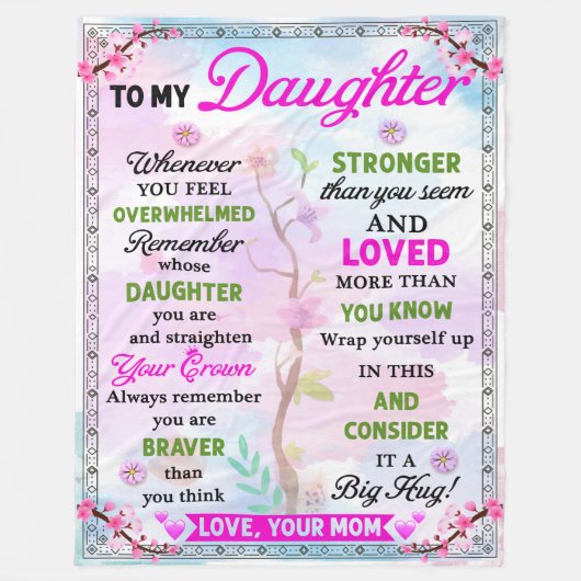 Blanket-cadeautjes voor dochters uit momen fleece deken (Voorkant)