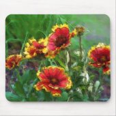 Blanket Daisy Flowers Waterverf Art Muismat (Voorkant)