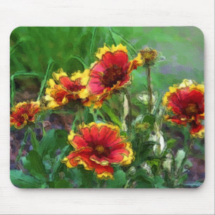 Blanket Daisy Flowers Waterverf Art Muismat