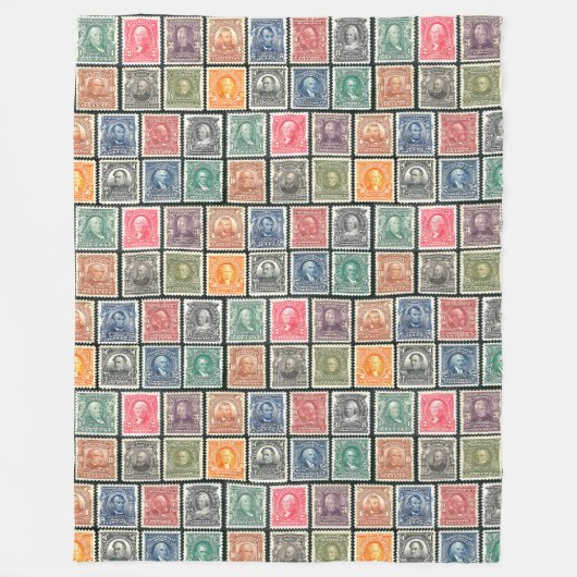 Blanket -  design van riemen - c. 1902 Stampen Fleece Deken (Voorkant)