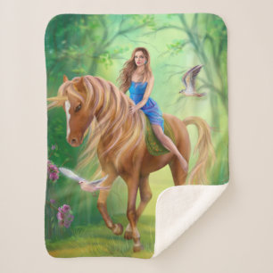 Blanket Fantasy Unicorn en fee Sherpa Deken
