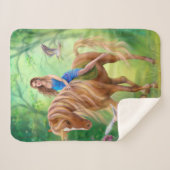 Blanket Fantasy Unicorn en fee Sherpa Deken (Voorkant (horizontaal))