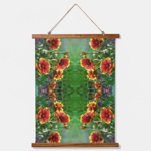 Blanket Flower Daisies Waterverf Abstract Hangend Wandkleed (Voorkant)