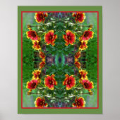 Blanket Flower Daisies Waterverf Abstract Poster (Voorkant)