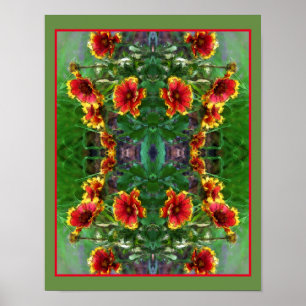 Blanket Flower Daisies Waterverf Abstract Poster