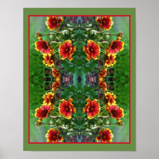 Blanket Flower Daisies Waterverf Abstract Poster (Voorkant)