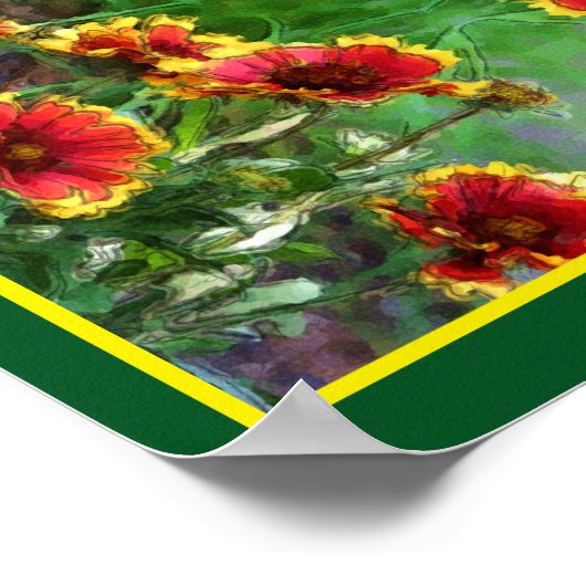 Blanket Flower Daisies Waterverf Abstract Poster (Hoek)