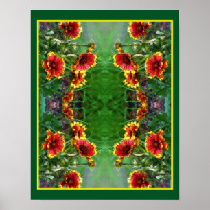Blanket Flower Daisies Waterverf Abstract Poster
