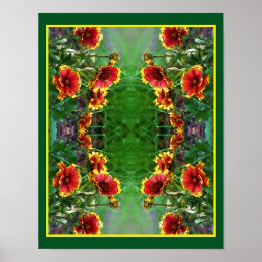Blanket Flower Daisies Waterverf Abstract Poster (Voorkant)