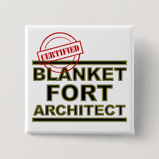 Blanket Fort Architect Funny Button Badge Pin (Voorkant)
