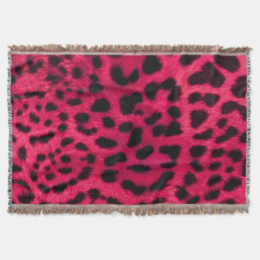 Blanket/Hot Pink Cheetah-printer met schroefdraad Deken (Voorkant)