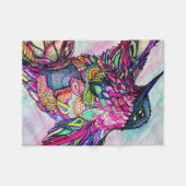 Blanket Hummingbird Zen Tangle Art Michele Zurine Fleece Deken (Voorkant (Horizontaal))