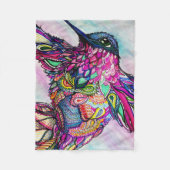 Blanket Hummingbird Zen Tangle Art Michele Zurine Fleece Deken (Voorkant)