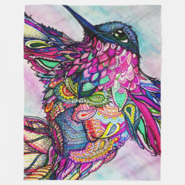 Blanket Hummingbird Zen Tangle Art Michele Zurine Fleece Deken