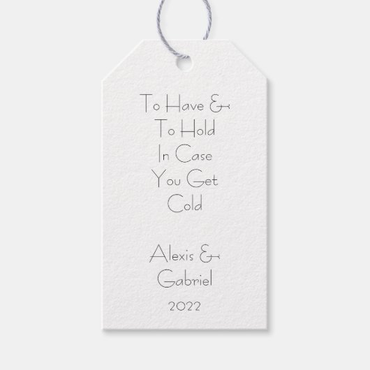 Blanket Label Wedding Favor Cadeaulabel (Voorkant)