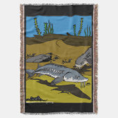 BLANKET - LAKE STURGEON COLORING PAGE DEKEN (Voorkant Verticaal)