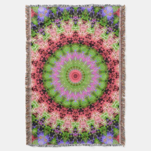 Blanket Mandala rond patroon kaleidoscoop Deken (Voorkant Verticaal)