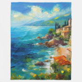 Blanket Mediterraan Strand Kust Italië Kunst Fleece Deken (Voorkant)