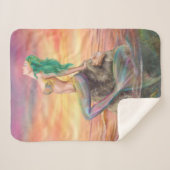 Blanket Mermaid. Bij zonsondergang. Sherpa Deken (Voorkant (horizontaal))