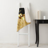 Blanket met 50e Jubileum zwart-wit en Gold Sherpa Deken (In situ)