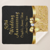 Blanket met 50e Jubileum zwart-wit en Gold Sherpa Deken (Voorkant (horizontaal))