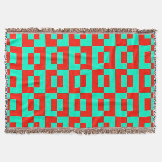 Blanket met draaimoes en rood tegelontwerp deken (Voorkant)