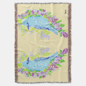Blanket met dunne/blauwe vogels deken (Voorkant Verticaal)