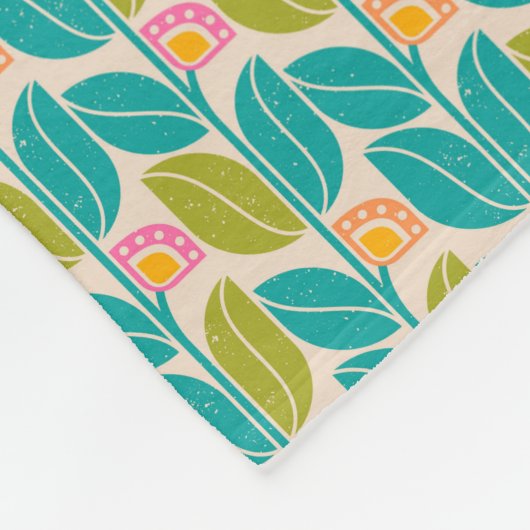 Blanket met  floreel patroon. fleece deken (Hoek)