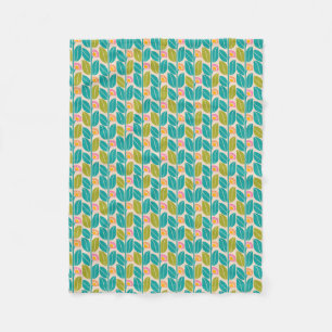 Blanket met  floreel patroon. fleece deken