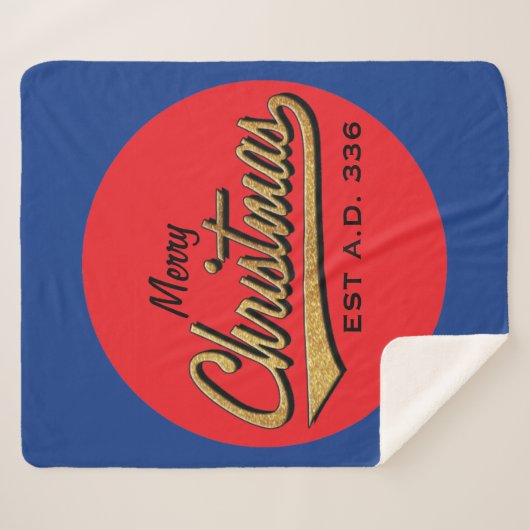 Blanket met 'kerstretro' personaliseren/Middelgroo Sherpa Deken (Voorkant (horizontaal))