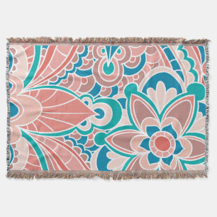 Blanket met manie, Blauwgroen en perkamentdraad Deken